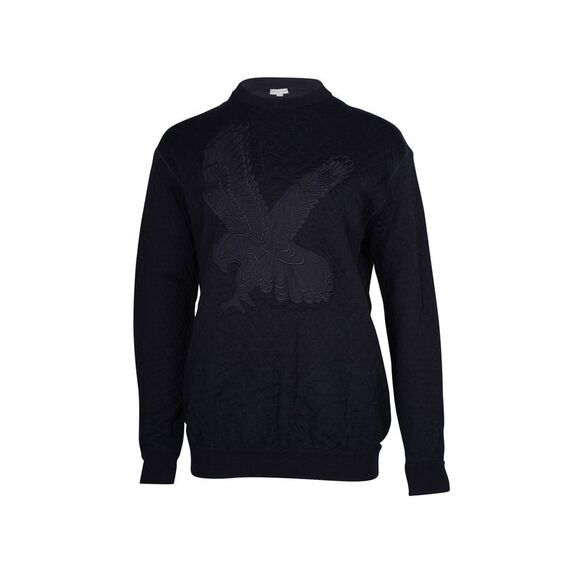 Stella McCartney Eagle Embroidered Sweater in Navy Blue Cotton
